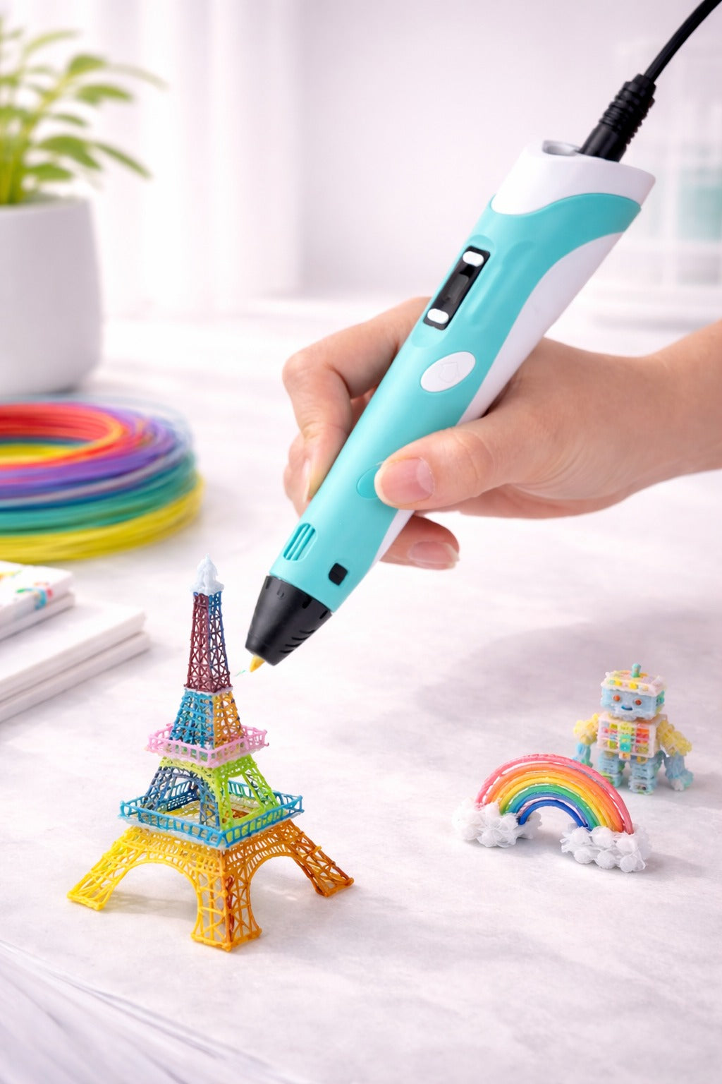 3D Pen-2 Professional | 3D Printing Drawing Pen with 3 × 1.75mm ABS/PLA Filament for Creative Modelling and Education (Pack of 1) 3D Printer Pen
